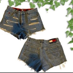 Distressed vintage Tommy Hilfiger shorts